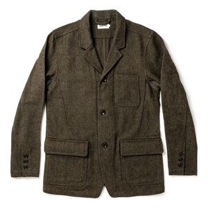 Taylor Stitch Gibson Jacket Olive Herringbone Wool size 38